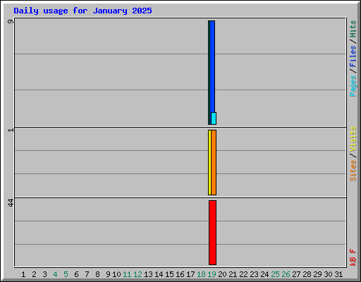 Daily usage for January 2025