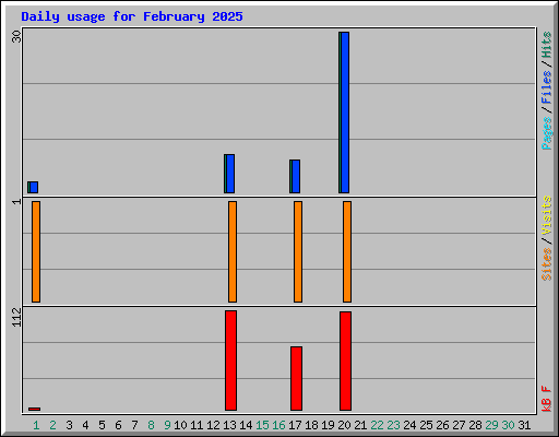 Daily usage for February 2025