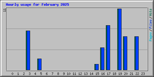 Hourly usage for February 2025