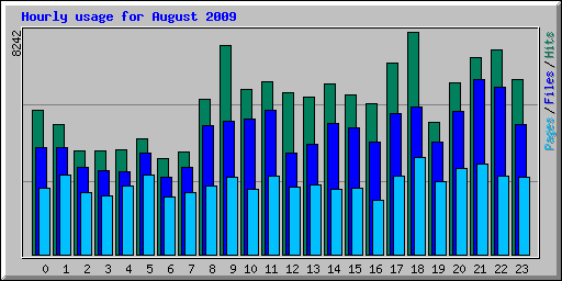 Hourly usage for August 2009