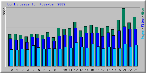 Hourly usage for November 2009